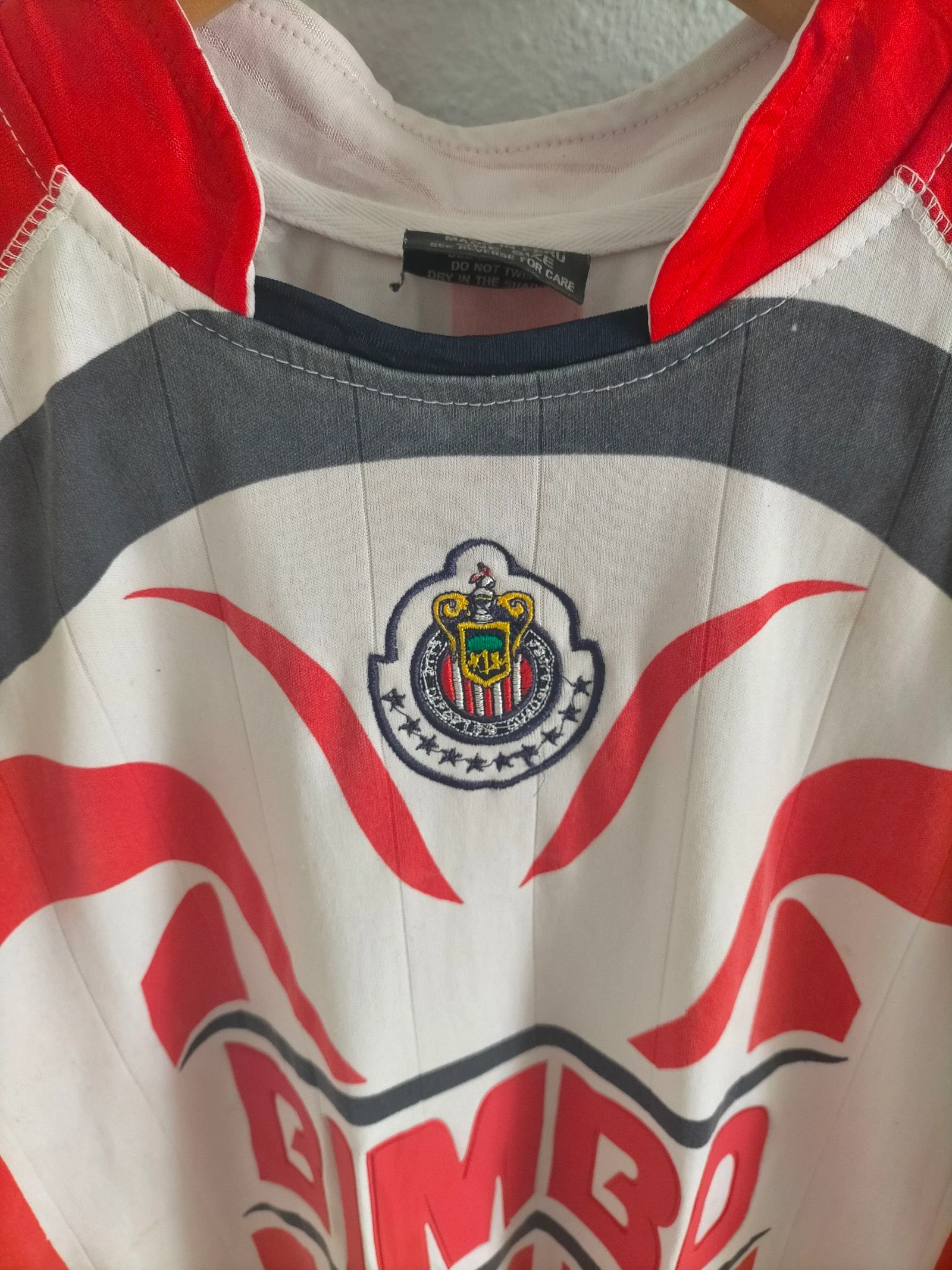 Chivas Guadalajara Voetbalshirt Bimbo Sponsor Goler Vintage Stijl Rood Wit Jersey Mexico – photo 6